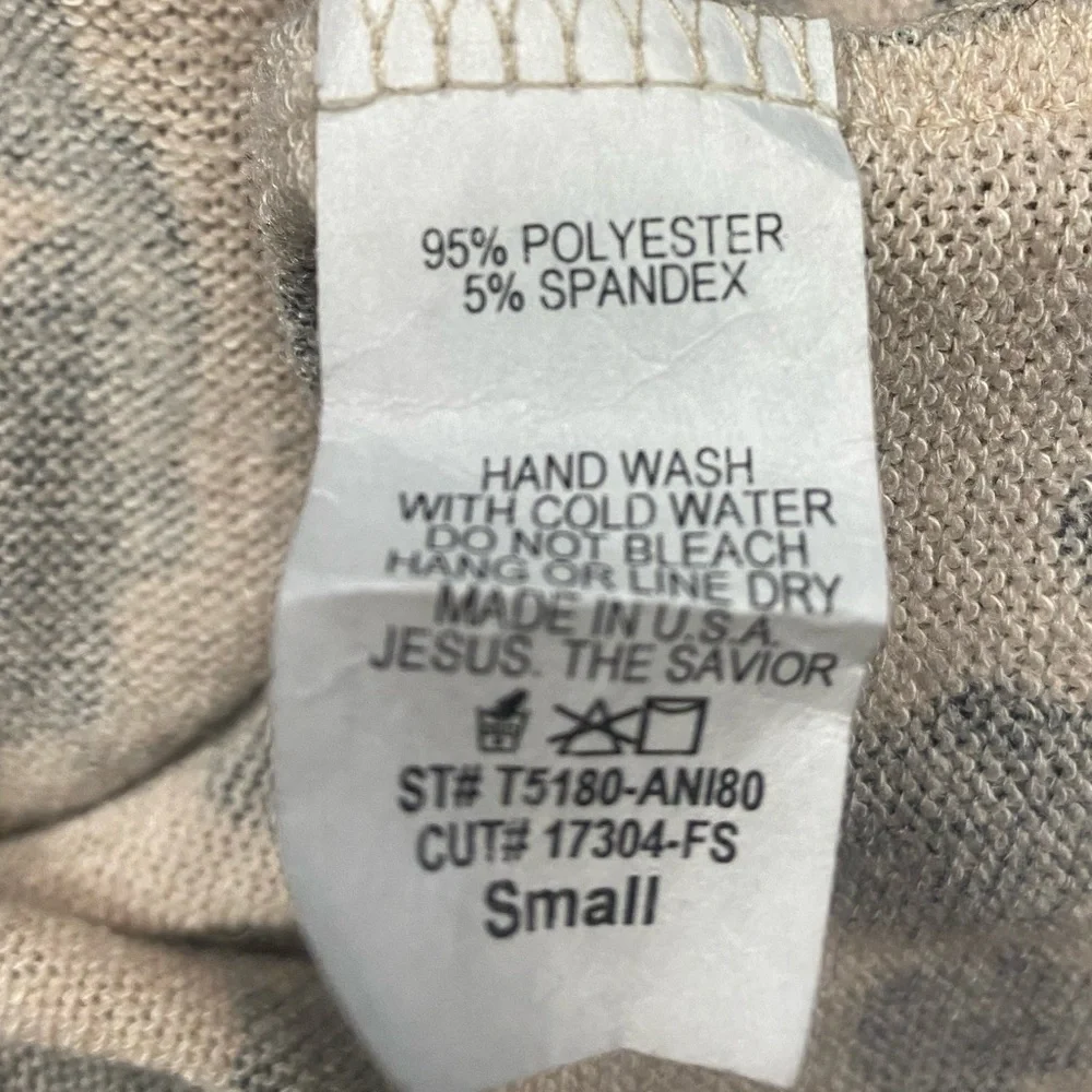 Reborn J Leopard Print Pocket Long Sleeve Top size small like new - Picture 5 of 5